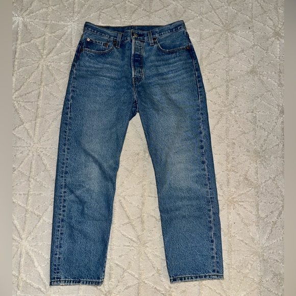 Levi's 501 Blue Straight Leg Jeans Classic Fit - Picture 6 of 9
